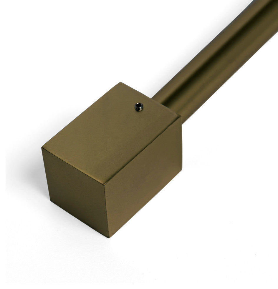 Cuboid Single Curtain Rod, Brass, 48" W X 84" L
