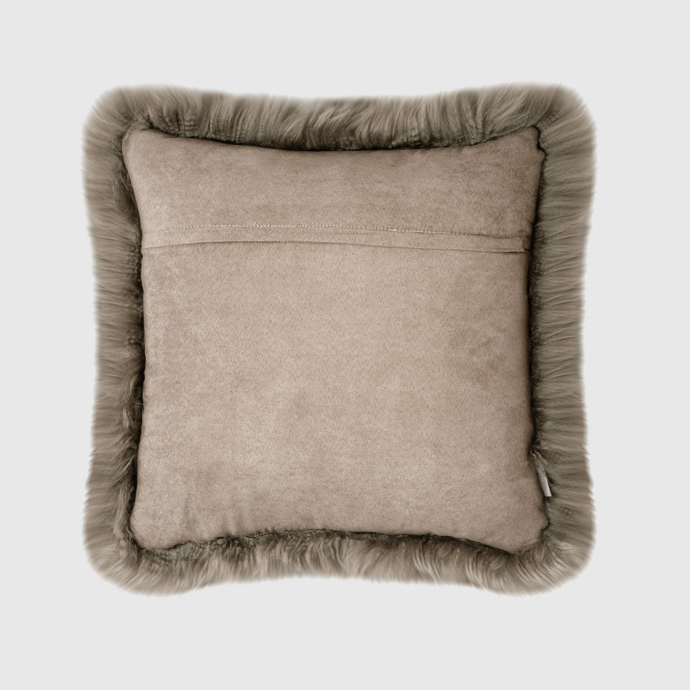 Classic Sheepskin 20"x20" Pillow, Mushroom