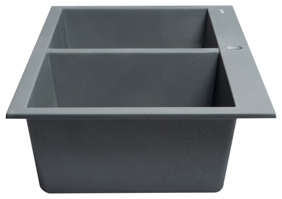 Titanium 34" Drop-In Double Bowl Granite Composite Kitchen Sink