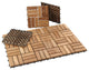 Nordic Teak Interlocking Natural Backyard, Patio, Balcony Outdoor Tiles, 10sq ft