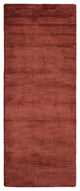 Hand Knotted Loom Silk Mix Area Rug Solid Dark Orange