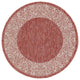 Unique Loom Aqua Blue Floral Border Outdoor Area Rug, Rust Red, Gray, 4'' X 4''