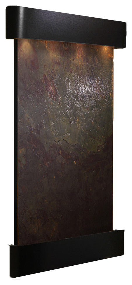 Summit Falls Water Fountain, Mulit-Color Featherstone, Blackened Copper, Round