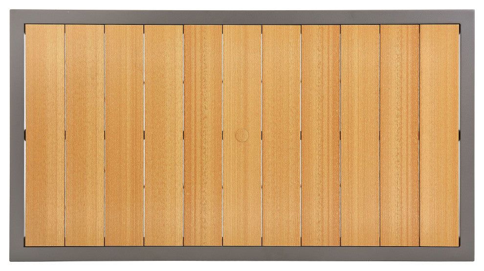 Harper All-Weather 34" x 66" Rectangular Outdoor Dining Table WithUmbrella Hole