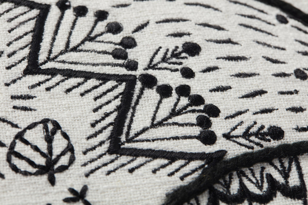 Loloi PLL0030 Black / Natural 18" x 18" Cover Only Pillow