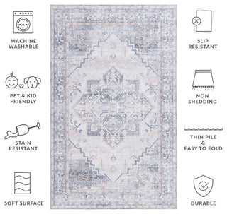 Safavieh Arizona Machine-Washable Collection ARZ137 Rug, Grey/Light Grey, 4'x6'