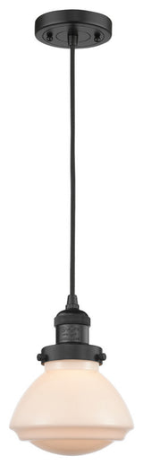 Olean 1-Light Mini Pendant, Matte Black, Matte White