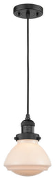 Olean 1-Light Mini Pendant, Matte Black, Matte White