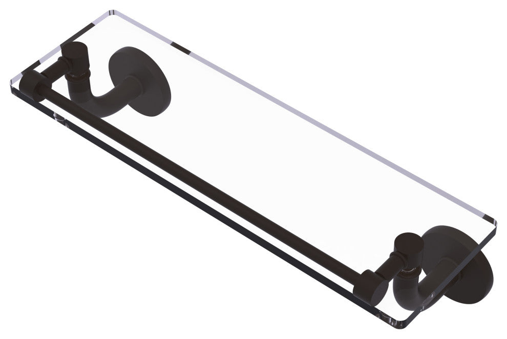 Remi 16" Glass Vanity Shelf with Gallery Rail, Oil Rubbed Bronze