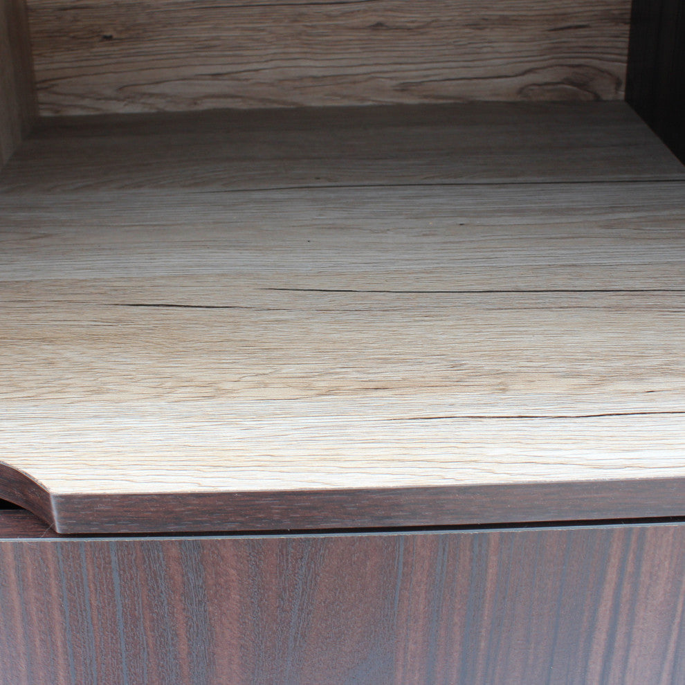GDF Studio Provence 2-Shelf Walnut Finish Faux Wood Cabinet With Oak Interior, S