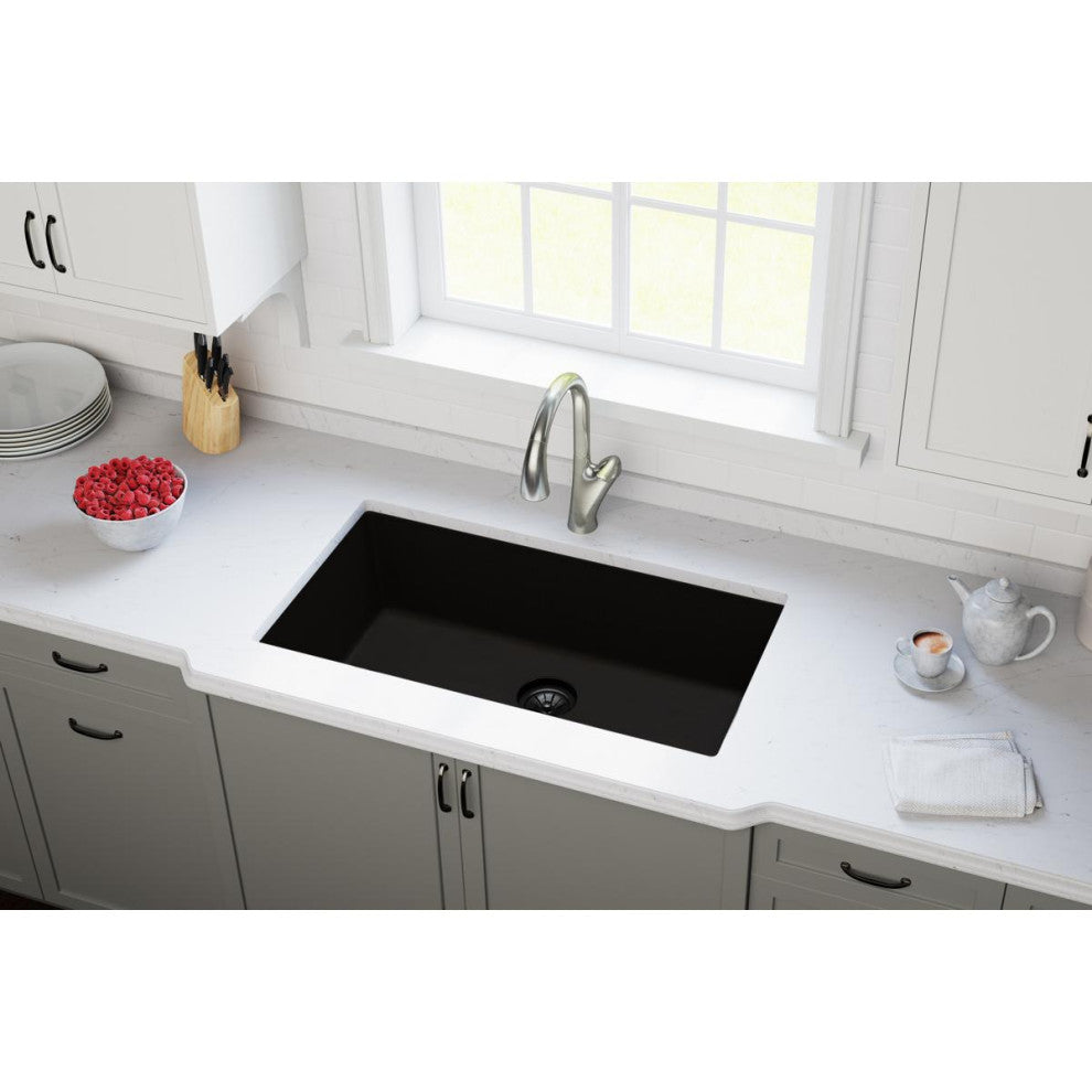 LKPDQD1CA Elkay Quartz Perfect Drain 3-1/2" Polymer Disposer Flange, Caviar