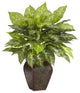 Dieffenbachia With Decorative Vase Silk Plant