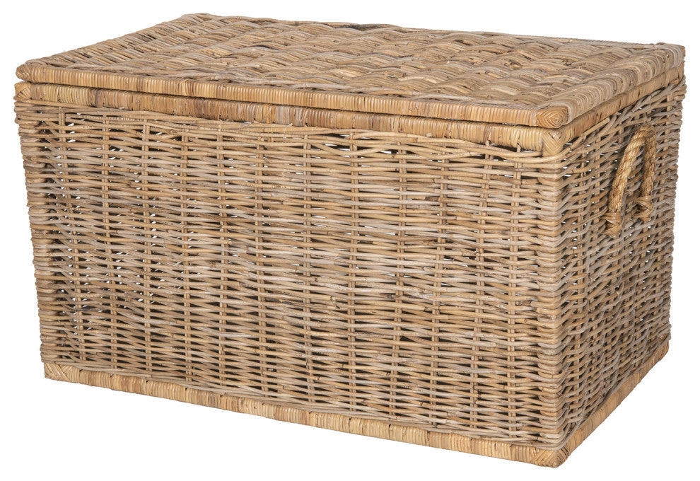 Rattan Kobo Decorative Storage Trunk With Lid, Large