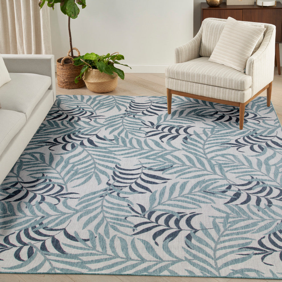 Nourison Garden Oasis 10' x 14' Blue Tropical Rug