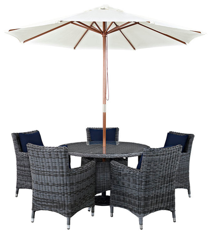 Summon 7-Piece Outdoor Patio Sunbrella Dining Set
