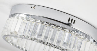 1-Light Chrome Dimmable LED Flush Mount With Clear Crystals