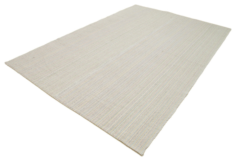 Rug N Carpet - Handmade Turkish 6' 9'' x 10' 3'' Modern Design Wool Kilim Rug