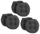 16" Polyester Solid Outdoor Round Tufted Chair Cushions, Set of 6, Cool Gray