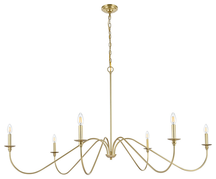 Living District Rohan 60" Chandelier in Brass