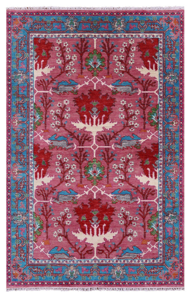 5' 0" X 7' 11" Turkish Oushak Hand Knotted Wool Rug - Q15874