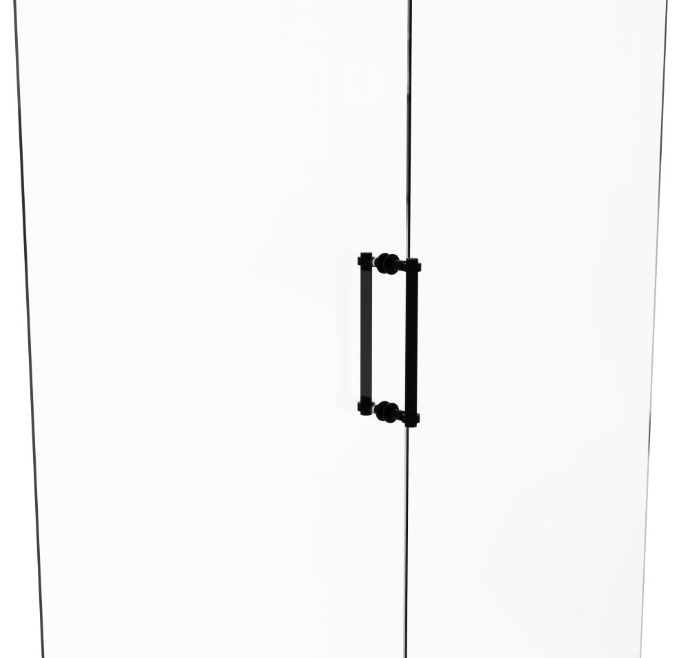 Contemporary 12" Back to Back Shower Door Pull, Matte Black