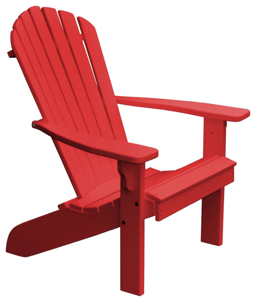 Poly Fanback Adirondack Chair, Bright Red, Single Color
