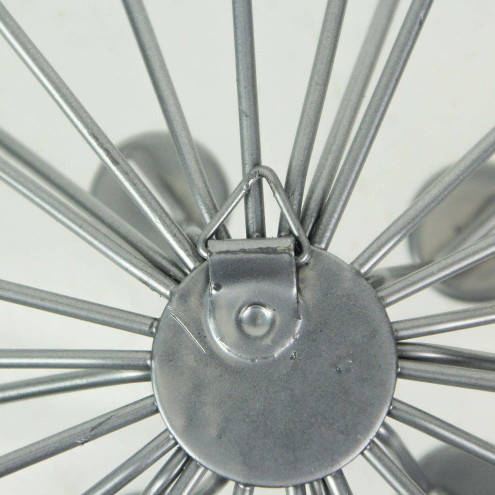 3 Silver Starburst Jeweled Metal Decorative Wall Art Hanging Rhinestone Crystal