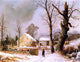 George Henry Durrie Winter Scene in New England Gallery Wrapped Canvas Print