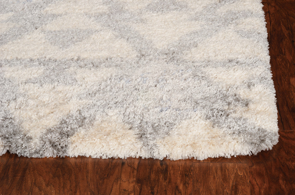 KAS Merino 6701 Ivory/Gray Southern Area Rug, 3'9"x5'11"