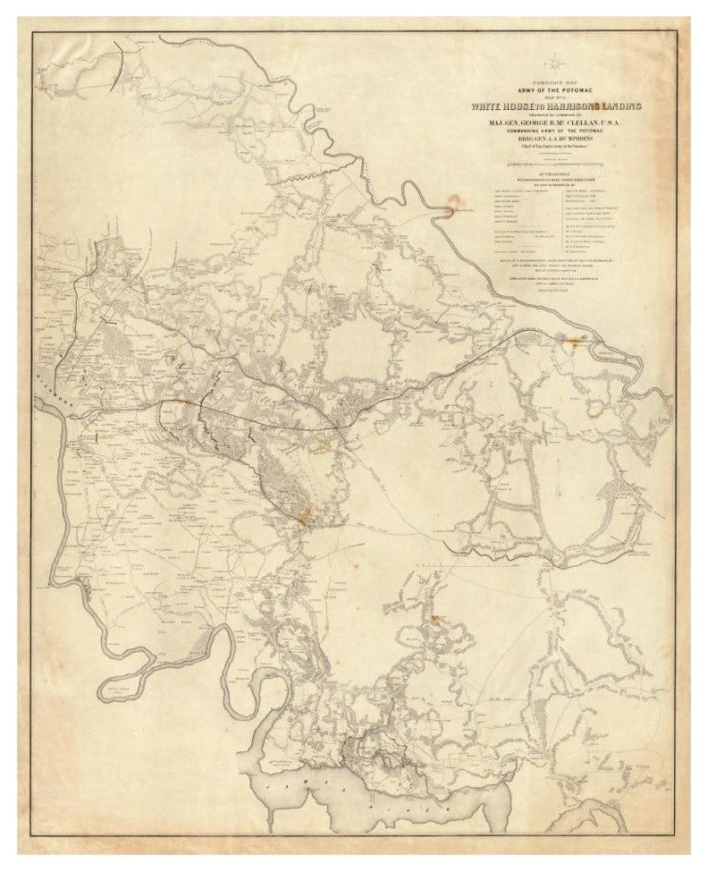 "Civil War - White House To Harrisons Landing, 1862" Paper Art, 26"x32"