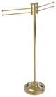 Towel Stand with 4 Pivoting Swing Arms, Unlacquered Brass