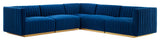 Conjure Channel Tufted Performance Velvet 5-Piece Sectional, Gold Navy