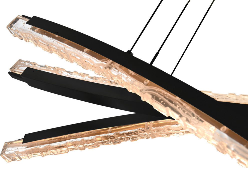 Saber Integrated LED Chandelier, Black, 50 Inches