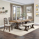 ACME Pascaline Bench, Gray Fabric, Rustic Brown and Oak Finish