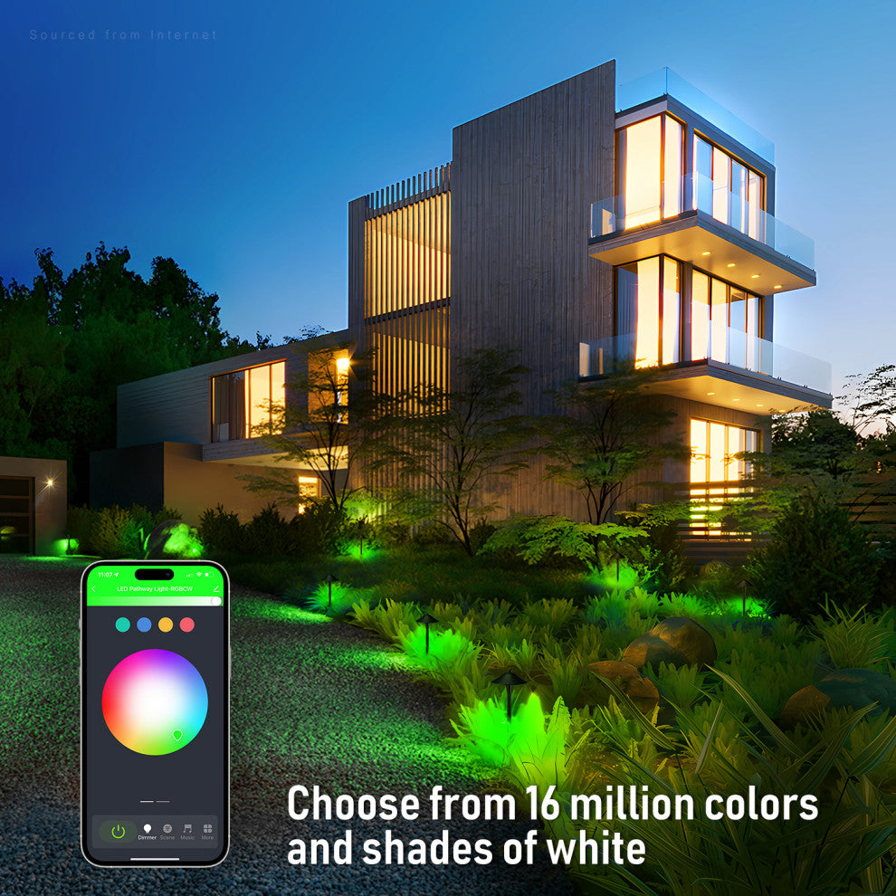 24 Pack Smart LED Landscape Light, Dimmable Low Voltage Pathway Light