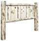 Montana Collection Twin Headboard w/ Laser Engraved Wolf Design, Ready to Finish