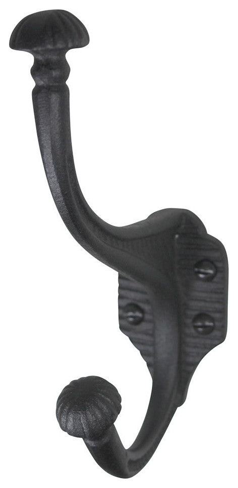 10 Hat Coat Hook Wrought Iron Black |