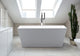 CastelloUSA Sophia Modern Freestanding Acrylic Bathtub, White, 63"