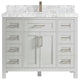 Cambridge 42 Single Sink Bath Vanity in Coventry Gray 2" Carrara Marble