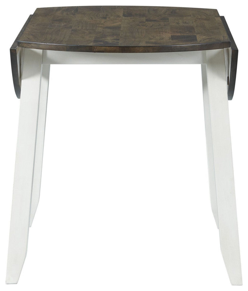 Kona 42" Drop Leaf Table, Gray and White