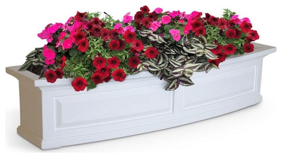 Mayne Nantucket 4ft Weatherproof Traditional Plastic Window Box in White