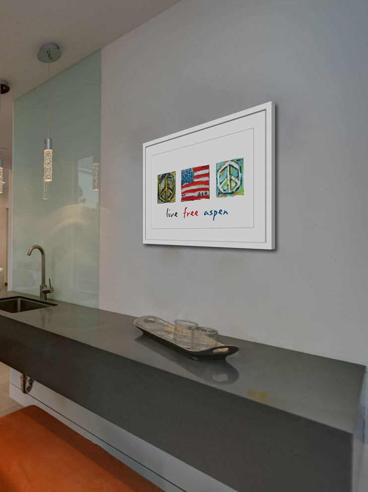"Live Free Aspen" Painting Print in Frame by Tori Campisi