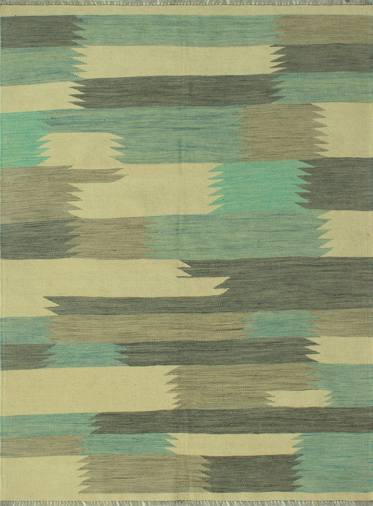 Winchester Kilim Perran Charcoal/Light Brown Rug, 4'9x6'5