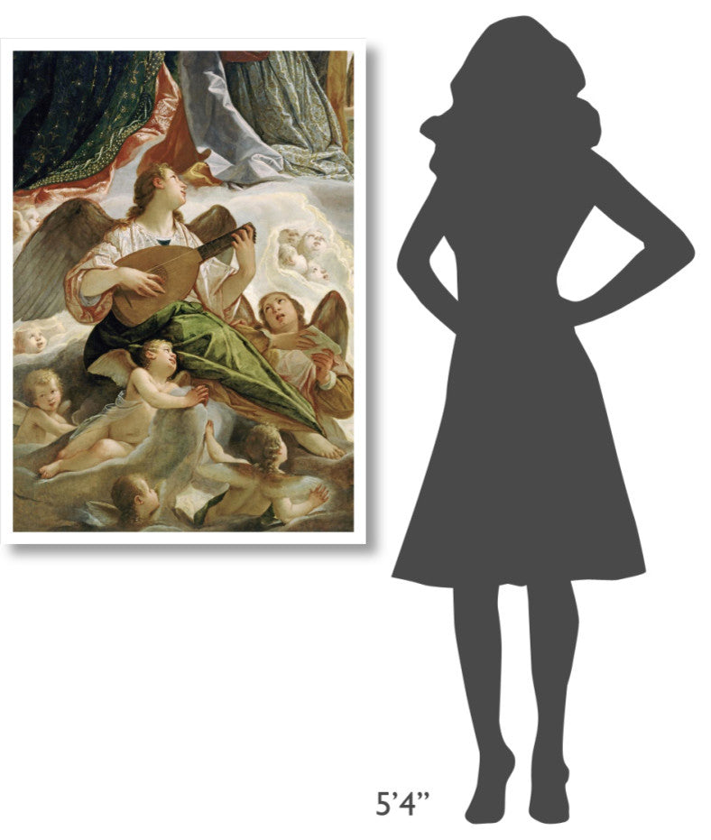 "Trinity With Saints Ursula and Margaret-Detail" Paper Art, 30"x42"