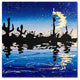 ''Desert Crescent Moon Lake'' Canvas Art by Roderick Stevens