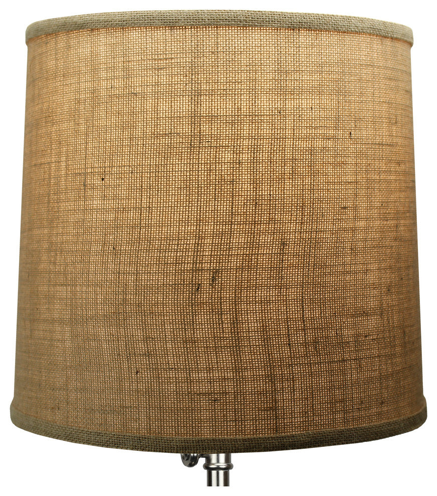 Fenchel Shades 12"x13"x12" Spider Attachment Drum Lamp Shade, Burlap Natur