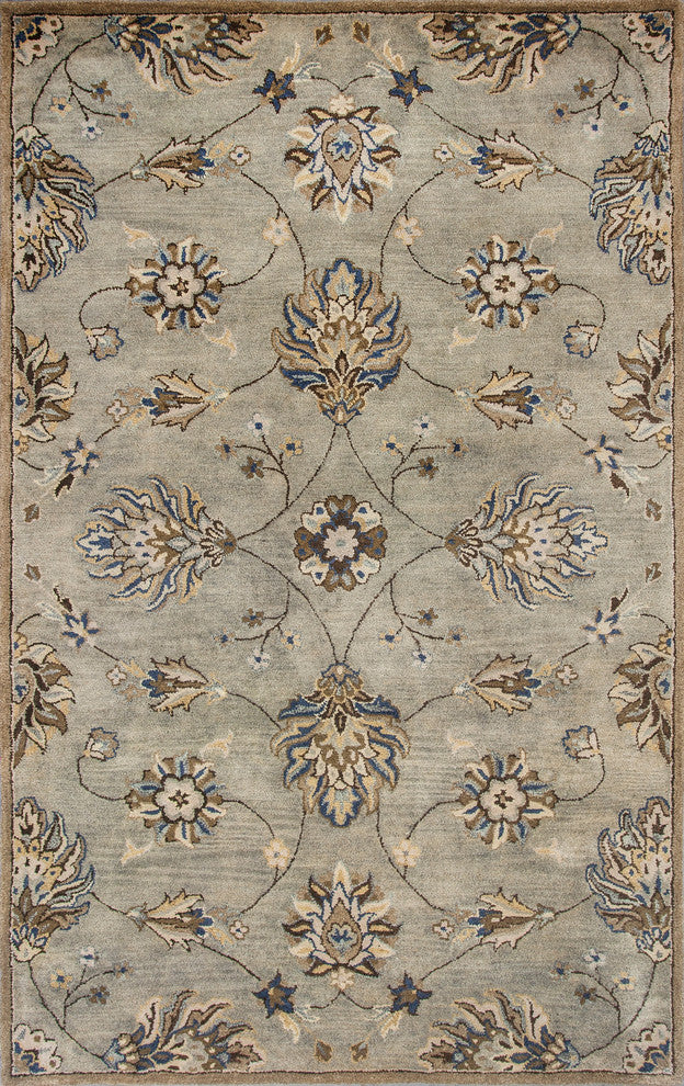 Syriana 6028 Gray Allover Kashia Rug, 5'6" Round
