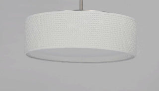 Maxim 10224 Prime 16"W LED Pendant - White Linen / Satin Nickel
