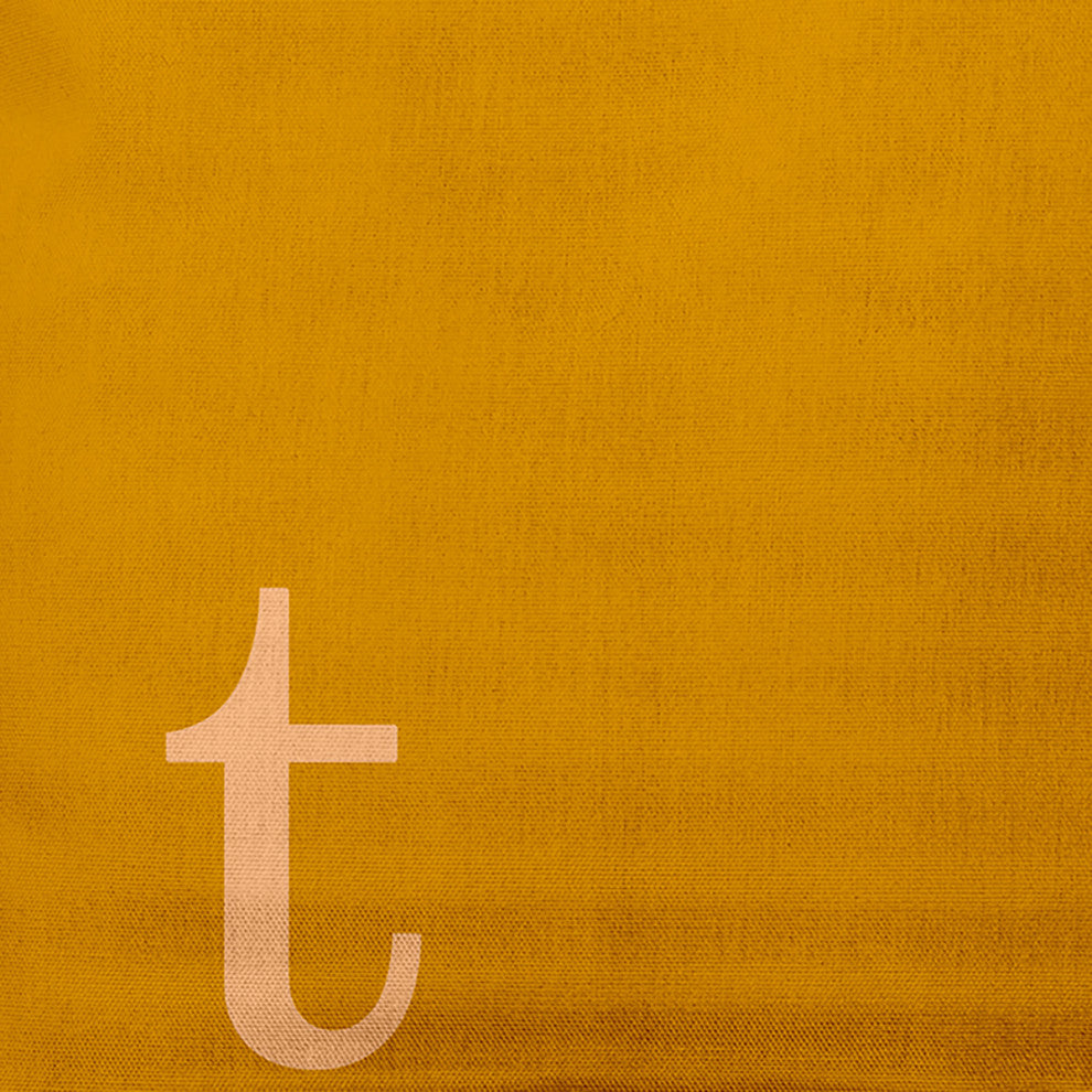 18" x 18" Modern Monogram Indoor/Outdoor Polyester Throw Pillow, Autumn Gold