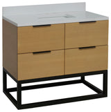 Mia 42" Bathroom Vanity, Blonde, Matte White
